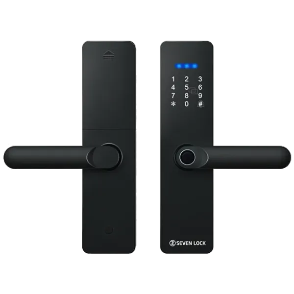 SEVEN LOCK SL-7740BF black (врізна частина 5050) Розумний дверний біометричний замок