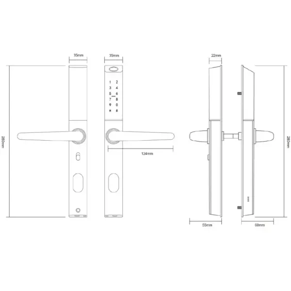 SEVEN LOCK SL-7763BF white Розумний дверний біометричний замок