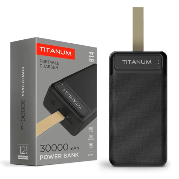TITANUM 914 Black 30000mAh Повербанк