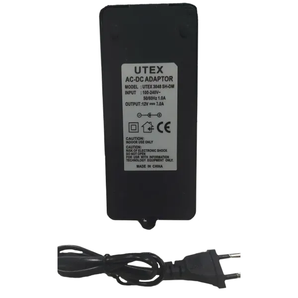 UTEX 3048SH-DM 12V 3А Блок живлення у пластиковому корпусі (шнур вилка)