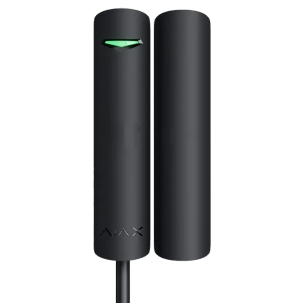 Дротовий магнітоконтактний сповіщувач Ajax Superior DoorProtect Plus black Fibra