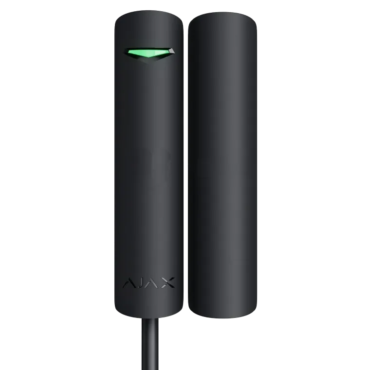Дротовий магнітоконтактний сповіщувач Ajax Superior DoorProtect Plus black Fibra
