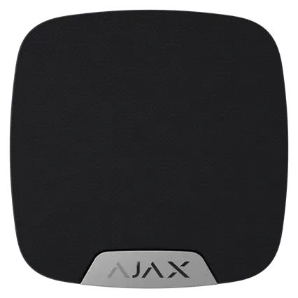 Бездротова внутрішня сирена з клемою для додаткового світлодіода Ajax Superior HomeSiren black Jeweller