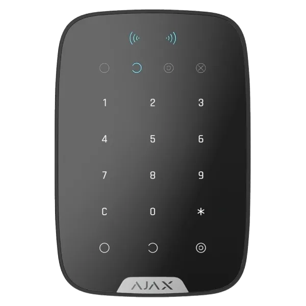 Бездротова клавіатура з підтримкою захищених карток і брелоків Ajax Superior Keypad Plus black Jeweller