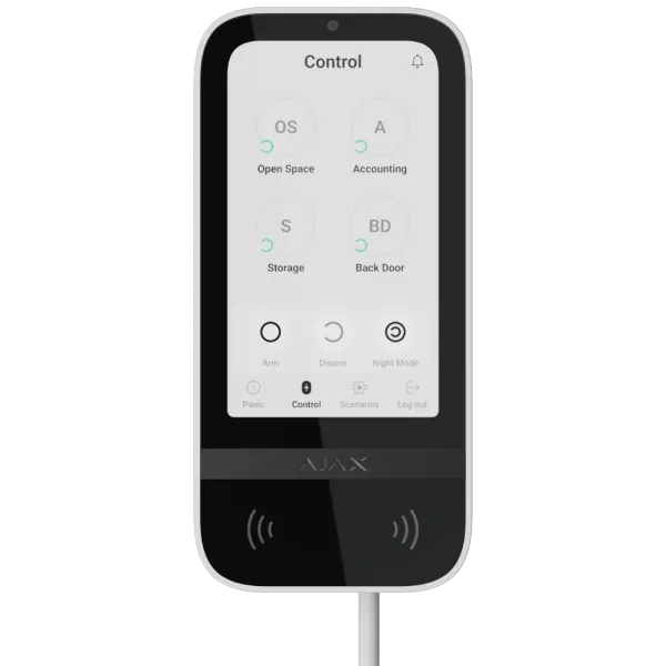 Клавіатура дротова сенсорна Ajax Superior KeyPad TouchScreen white Fibra