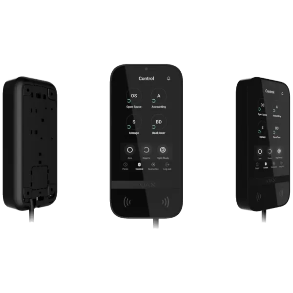 Клавіатура дротова сенсорна Ajax Superior KeyPad TouchScreen black Fibra