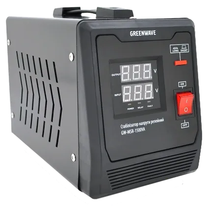 Green Wave Mauser 1500VA (1050Вт) Стабілізатор напруги релейний 1xShuko, DC140-260V, AC220±8%, BOX