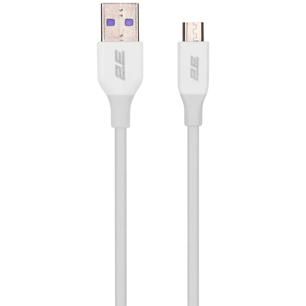 2E USB-A-MICROUSB, GLOW, 1M, WHITE (2E-CCAM-WH) Кабель