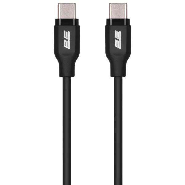 2E Type-C Glow USB-C > USB-C Кабель заряджання/синхронізації 1м 60Вт чорний