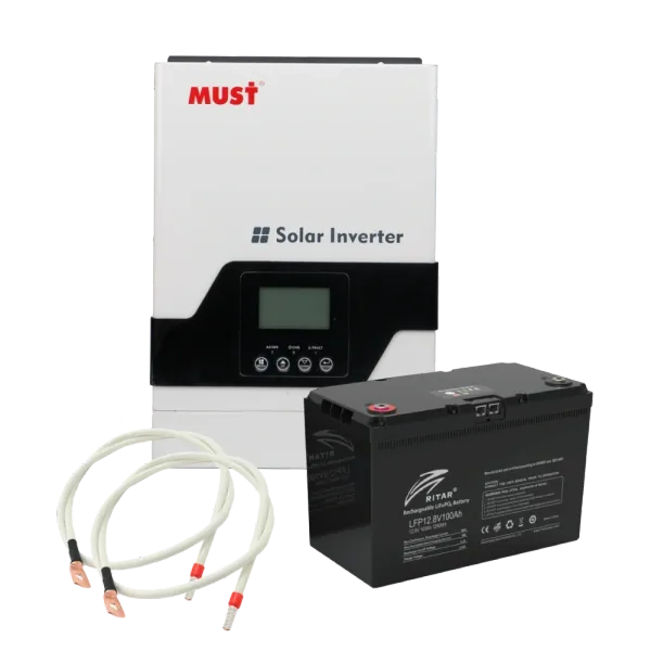 MUST PV18-1012VPM 100Ah Комплект акумулятор + інвертор, кабелі у подарунок