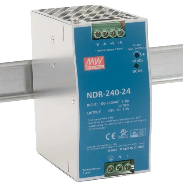 Mean Well NDR-240-24 24В 10А на Din-рейку Блок живлення