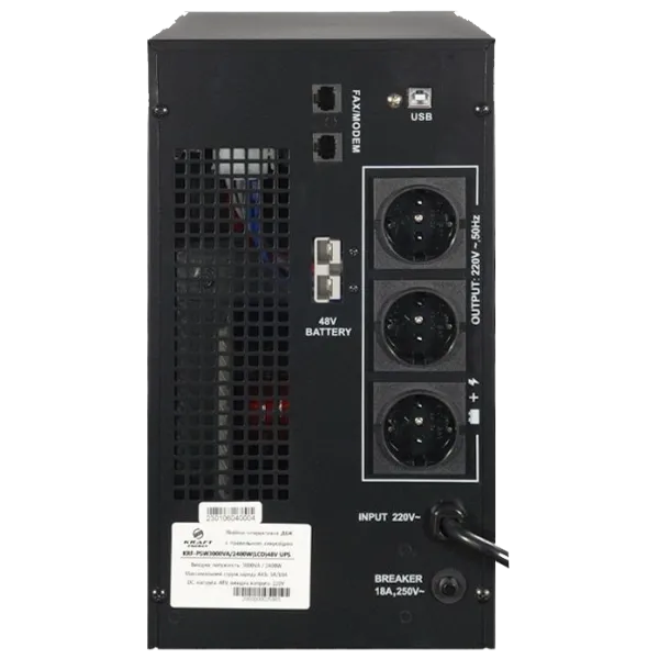 Kraft KRF-PSW3000VA/2400W(LCD)48V Інвертор з ДБЖ