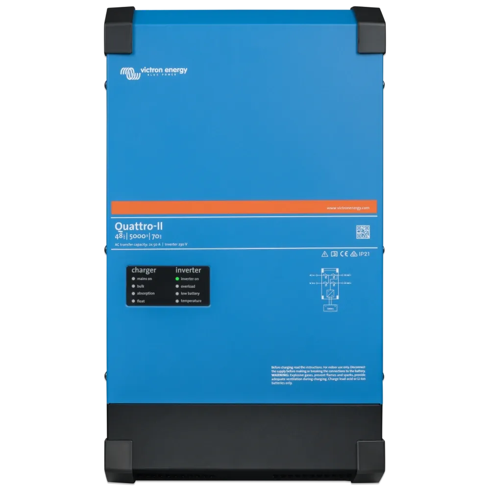 VictronEnergy Quattro-II 48/5000/70-50/50 однофазний чиста синусоїда Інвертор