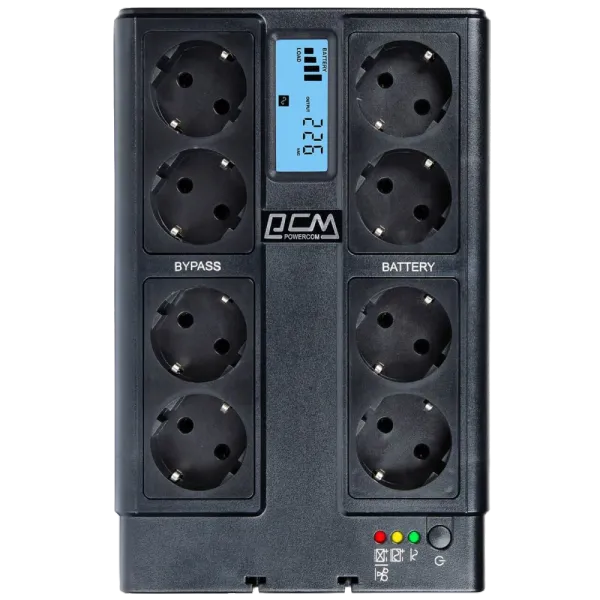 Powercom CUB-850N LCD Schuko Джерело безперебійного живлення