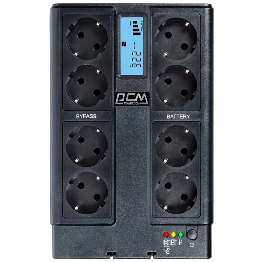 Powercom CUB-850N LCD Schuko Джерело безперебійного живлення