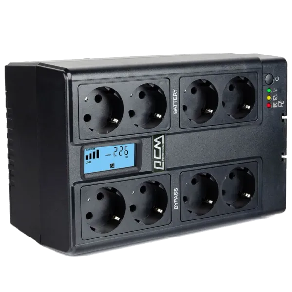 Powercom CUB-850N LCD Schuko Джерело безперебійного живлення