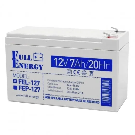 Full Energy FEL-127 7А•г 12В гелева Свинцево-кислотна акумуляторна батарея