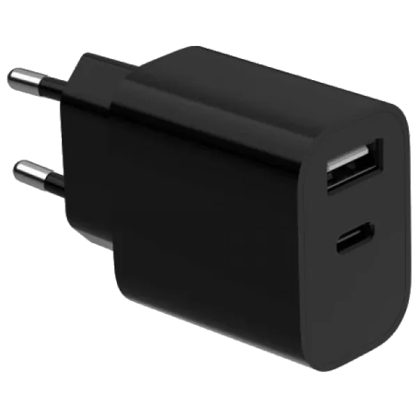 Gembird TA-UC-2AC12-01-BK (USB Type A + USB Type C) Мережевий зарядний пристрій