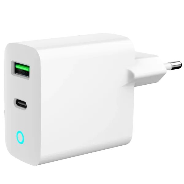Gembird TA-UC-PDQC20L-W-01 1 USB-A + 1 Type-C (PD20Вт + QC3.0 18Вт) Мережевий зарядний пристрій