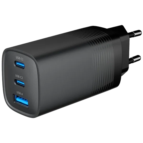 Gembird TA-UC-PDQC65-01-BK (USB Type A + USB Type C) Мережевий зарядний пристрій