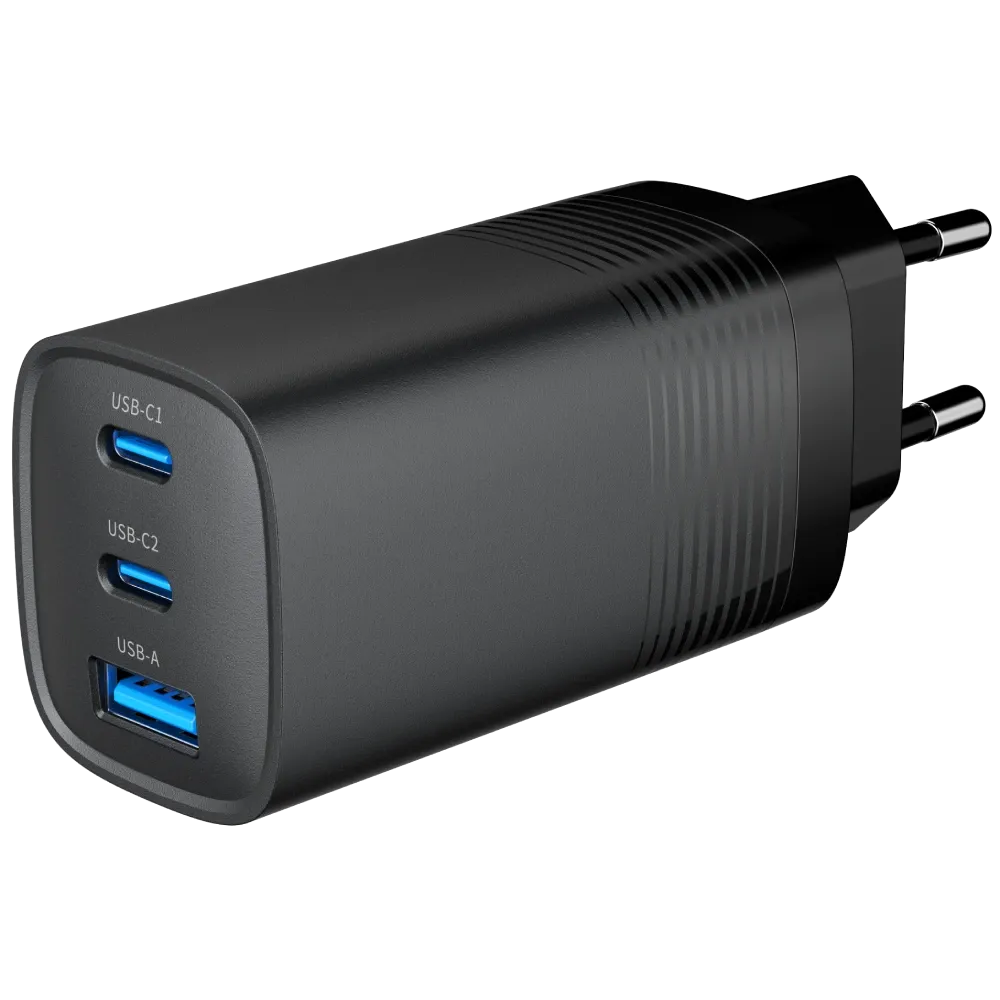 Gembird TA-UC-PDQC65-01-BK (USB Type A + USB Type C) Мережевий зарядний пристрій