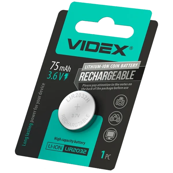 Videx LIR2032 BLISTER CARD Акумулятор літієвий
