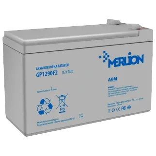 MERLION GP1290F2 AGM 12В 9 А•г Свинцево-кислотна акумуляторна батарея