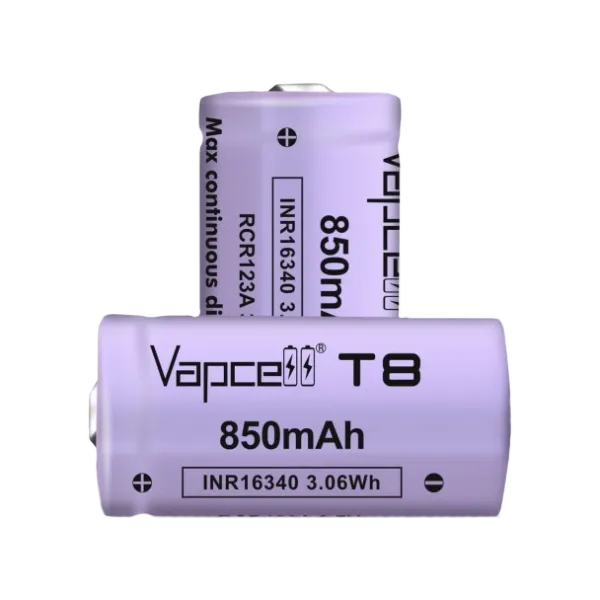 Vapcell T8 INR16340 (CR123A) 850 mah 3A, Li-ion Акумулятор