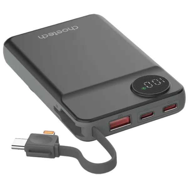 Choetech B695 10 000мА•г Black з магнітною зарядкою Повербанк