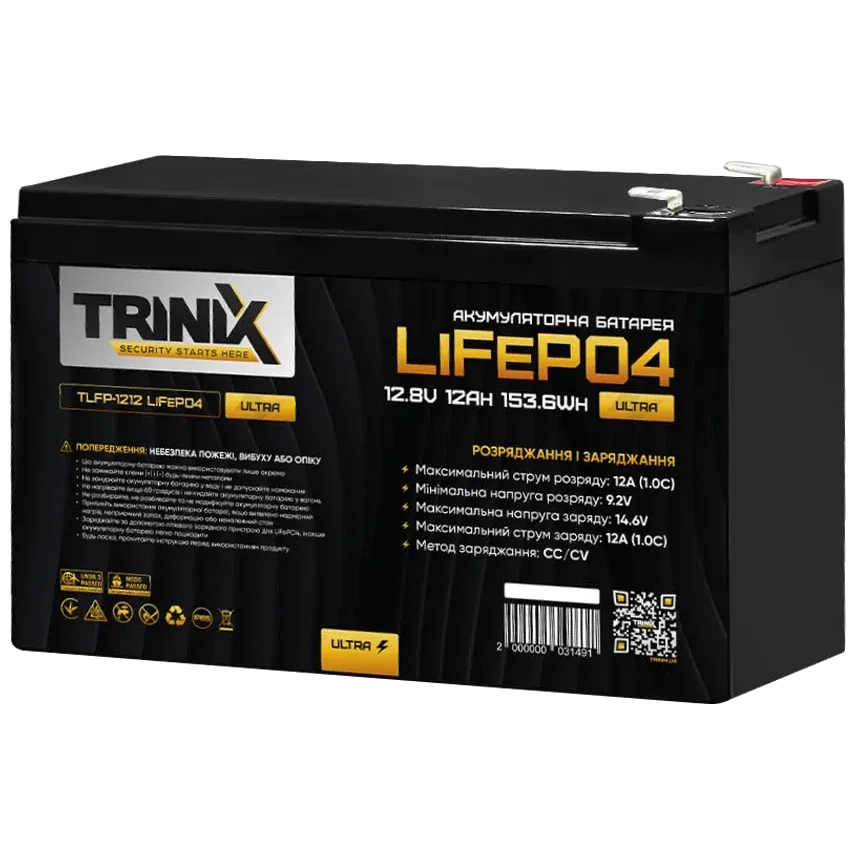 TRINIX TLFP-1212 Ultra 12А•г 12В Літієва акумуляторна батарея