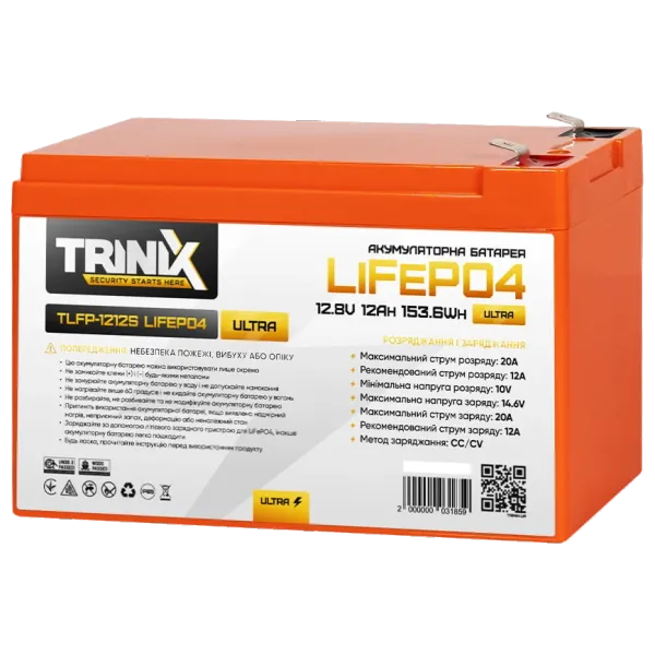 TRINIX TLFP-1212S Ultra 12А•г 12В Літієва акумуляторна батарея