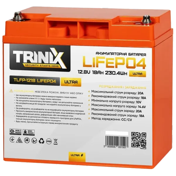 TRINIX TLFP-1218 Ultra 18А•г 12В Літієва акумуляторна батарея