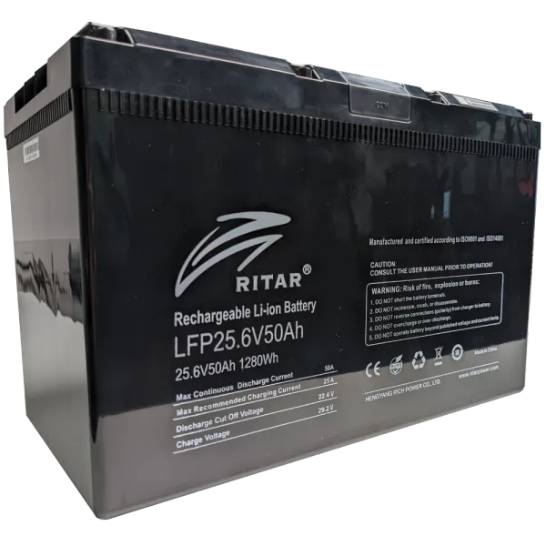 Ritar LFP25.6V50AH G3 з системою підігріву та bluetooth Акумуляторна батарея