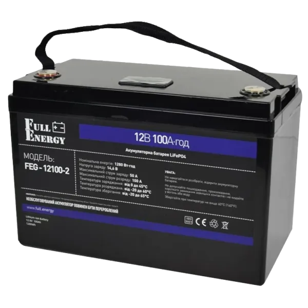 Full Energy FEG-12100-2 LiFePO4 12В 100А•г Літієва акумуляторна батарея
