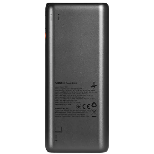 VIDEX VPB-202C 75W Black 20000mAh Повербанк