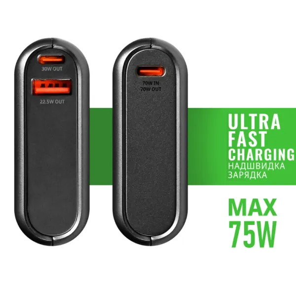 VIDEX VPB-202C 75W Black 20000mAh Повербанк