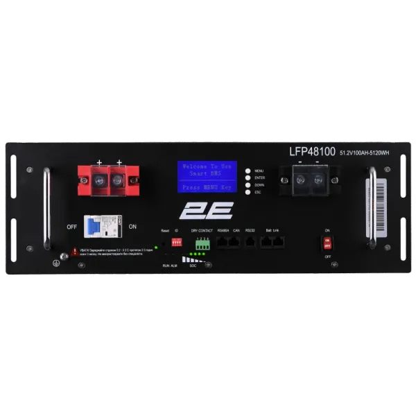 2E LFP48 100А•год 19" LCD 16S Літієва акумуляторна батарея