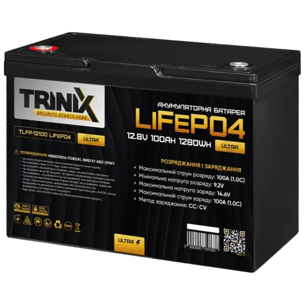 TRINIX TLFP-12100 Ultra 100А•г 12В Літієва акумуляторна батарея