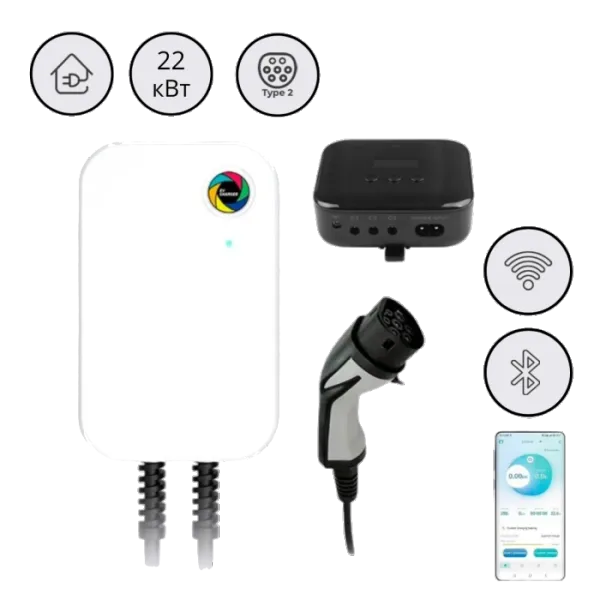 WB20-22KW-APP-DLB 32A 22 кВт Type 2 + APP + DLB Настіний зарядний пристрій