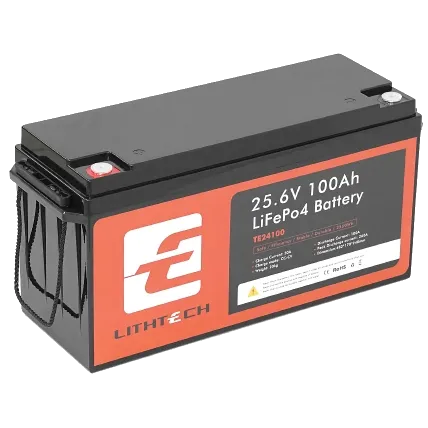 LITHTECH TE24100B 25.6В 100А•г Bluetooth Літієва акумуляторна батарея