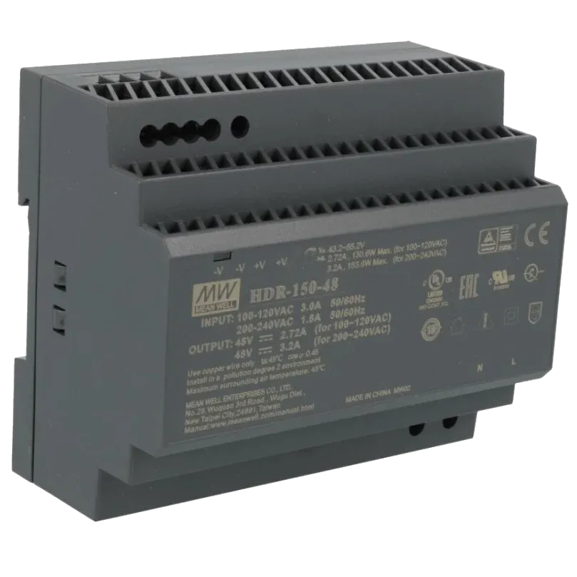 MeanWell HDR-150-48 48B 3.2А Блок живлення (для монтажа на DIN рейку)