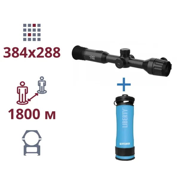 AGM Adder TS35-384 + LifeSaver Liberty Blue Акція тепловізор та портативний очісник води