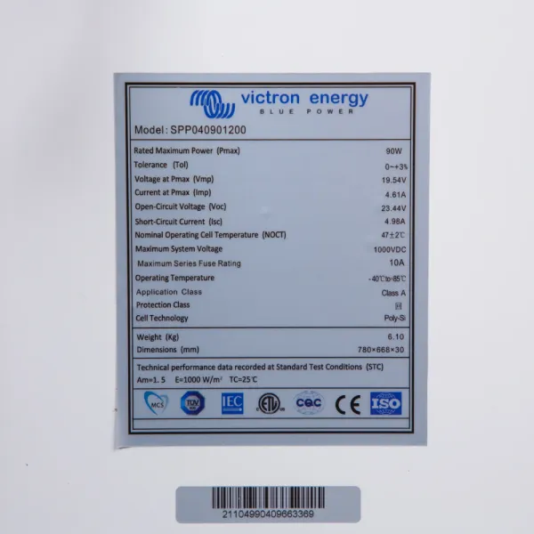 Victron Energy 90W-12V 4a, 90Wp, Poly PV модуль