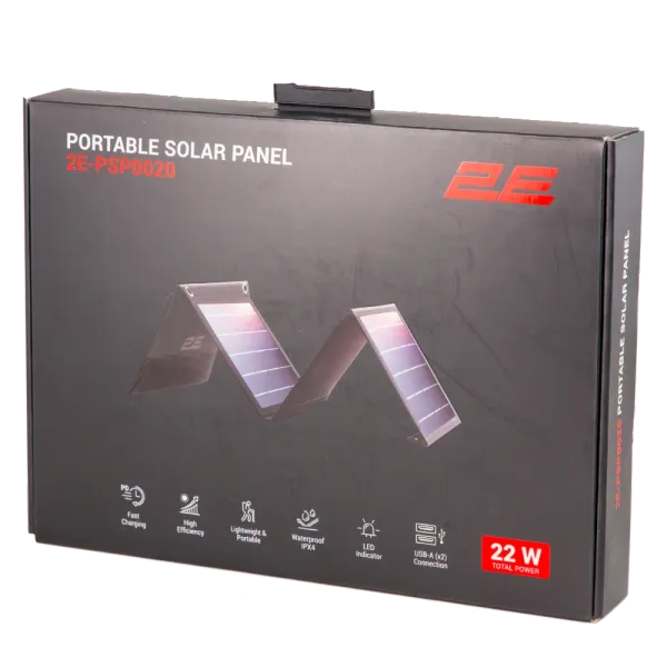 2E 22 Вт портативна 2*USB-A 5V/2.4A Сонячна панель
