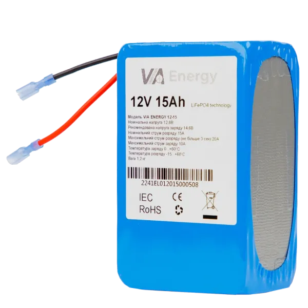 VIA Energy Акумуляторна батарея літієва 12В, 15А•г