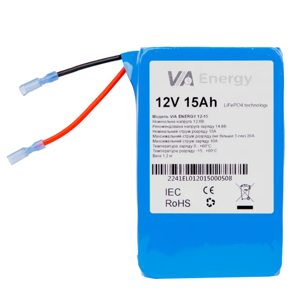 VIA Energy Акумуляторна батарея літієва 12В, 15А•г