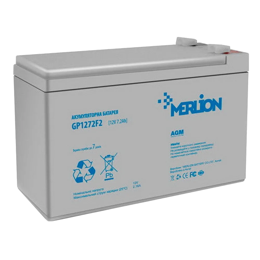 MERLION GP1272F2 7.2А•г 12В Свинцево-кислотна акумуляторна батарея