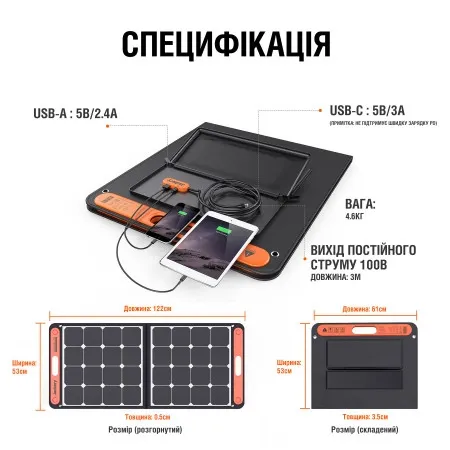 Jackery Solar Saga 100 Сонячна панель