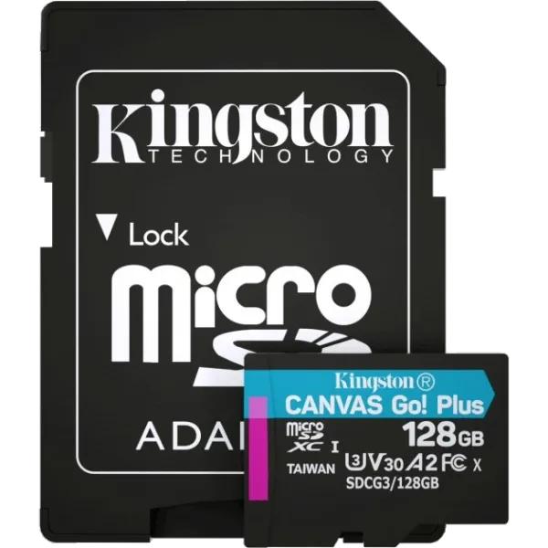 Kingston microSDXC 128 Гб U3 V30 A2 (SDCG3/128GBSP) Карта пам’яті