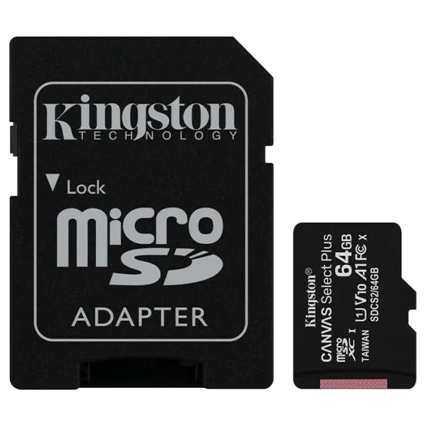 Kingston 64GB microSDXC Canvas Select Plus 100R A1 C10 Card + ADP Карта пам'яті